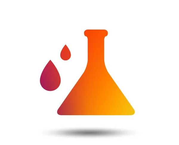 Chemie Zeichen Glühbirnensymbol Mit Tropfen Labor Ikone Verschwommenes Gradient Gestaltungselement — Stockvektor