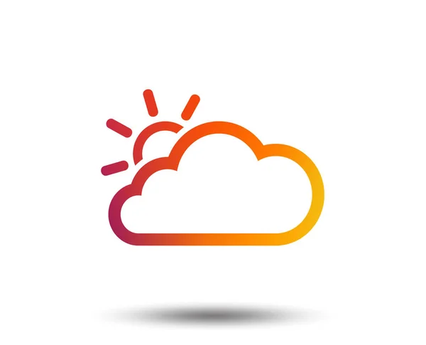 Wolken Zon Teken Pictogram Weer Symbool Wazig Kleurovergang Ontwerpelement Levendige — Stockvector