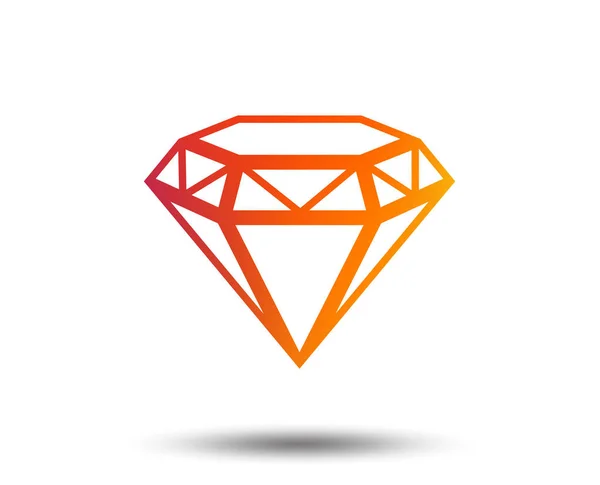 Icono Signo Diamante Símbolo Joyería Piedra Gema Elemento Diseño Gradiente — Vector de stock