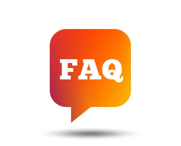 Faq Information Sign Icon Help Speech Bubble Symbol Blurred Gradient — Stock Vector