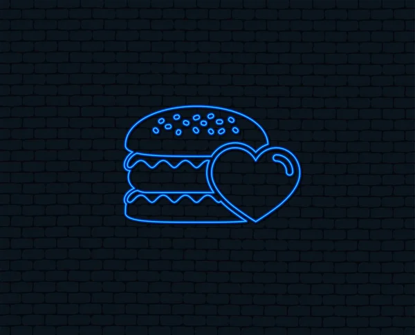 Неонове Світло Значок Гамбургер Бургери Символ Їжі Знак Бутерброд Чізбургерів — стоковий вектор