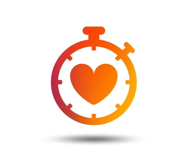 Знак Сердечного Таймера Символ Секундомера Сердцебиение Размытый Элемент Градиентного Дизайна — стоковый вектор