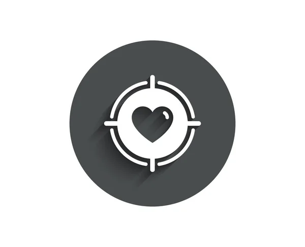 Srdce Cíl Cílem Jednoduché Ikony Láska Randění Symbol Valentinky Den — Stockový vektor