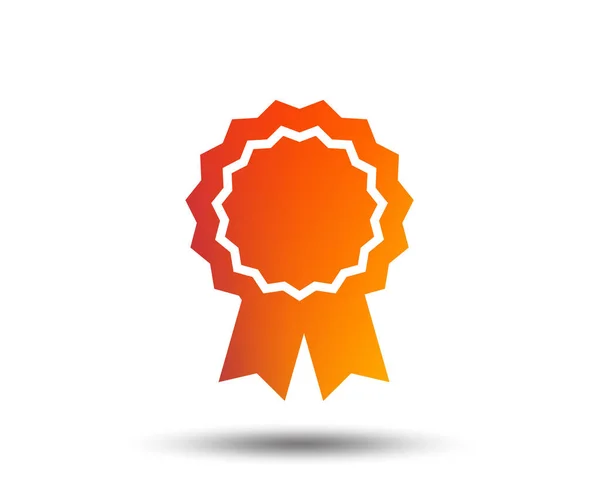 Cena Medaile Ikona Nejlepší Zárukou Symbol Vítěz Ocenění Znamení Rozmazané — Stockový vektor