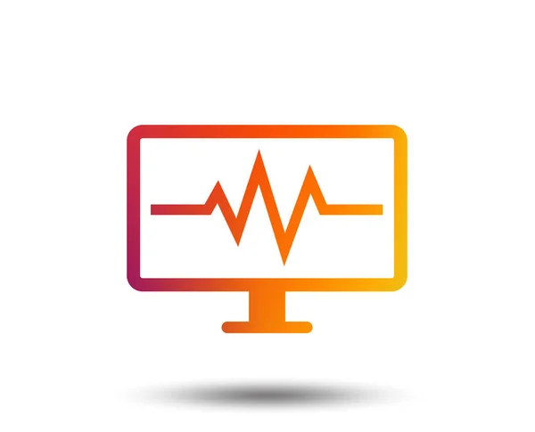 Cardiogram Monitoring Sign Icon Heart Beats Symbol Blurred Gradient Design — Stock Vector