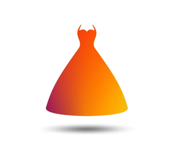 Woman Dress Sign Icon Elegant Bride Symbol Blurred Gradient Design — Stock Vector