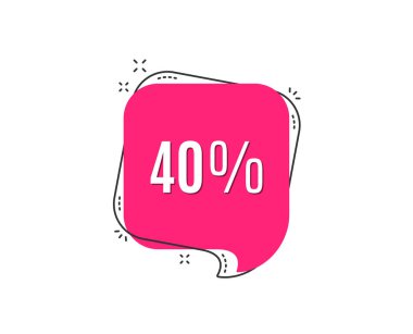 Konuşma balonu ile satış indirim teklif etmek fiyat kutsal kişilerin resmi, vektör, illüstrasyon