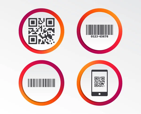 Bar Code Flat Icons Vector Illustration — Stock Vector