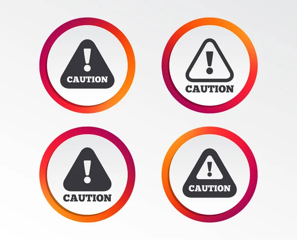 Attention Caution Flat Icons Vector Illustration — Stock Vector