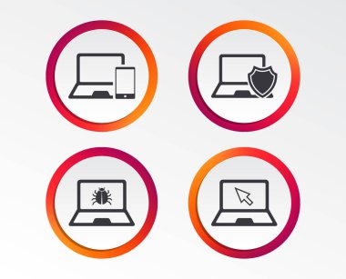 dizüstü pc düz simgeler, vektör, illüstrasyon