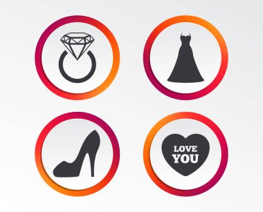  Düğün düz simgeler, vektör, illüstrasyon