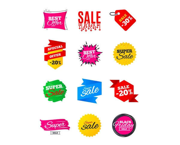 Sale Banners Flat Icons Vector Illustration — Stock Vector