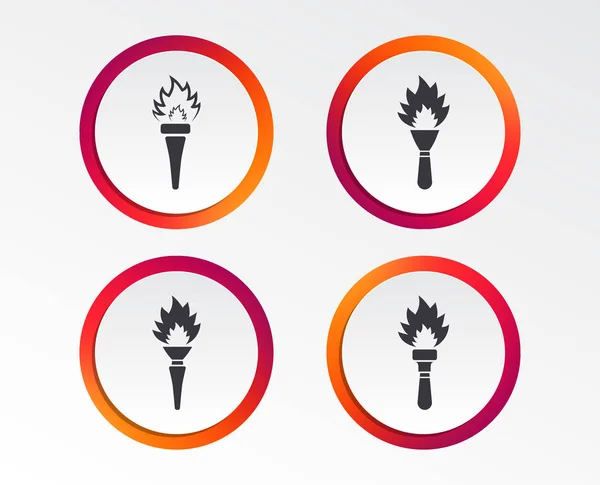Torch Flame Flat Icons Vector Illustration — Stock Vector