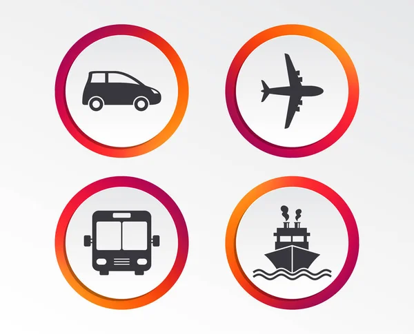 Transport Płaskie Ikony Wektor Ilustracja — Wektor stockowy
