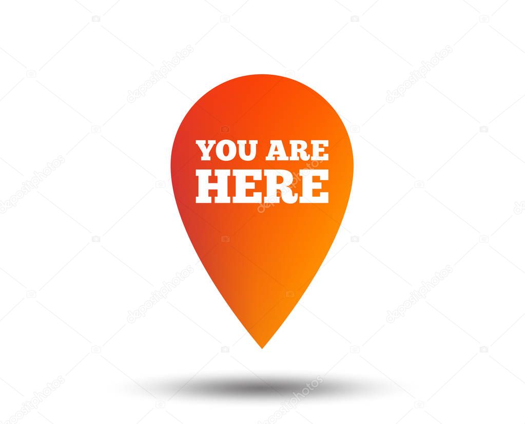 Info map pointer with your location vivid graphic flat icon, vector, illustration