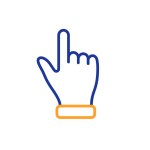 Click hand line icon. One finger palm sign. Vector Stock Vector Image ...