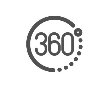 360 derece simgesi. Vr simülasyon işareti. Panoramik manzara. Vektör