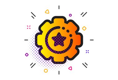 Ayarlar dişli simgesi. Yıldız işaretli çark. Çalışma süreci. Ve