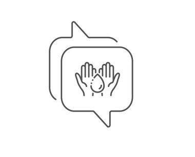 Nemlendirici yağ hattı simgesi. Cilt bakım işareti. Ellerinizi yıkayın. Vektör