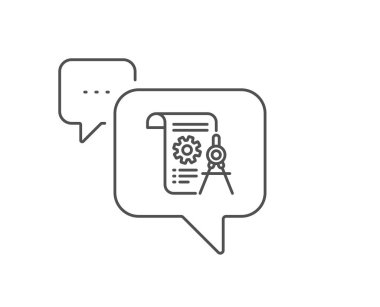 Bölünmüş belge satırı simgesi. Mühendislik dişli araç tabelası. Vect