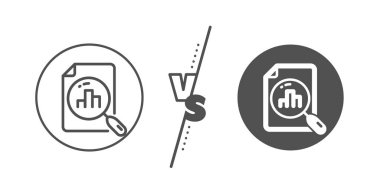 Analitik grafik çizgi simgesi. Sütun grafik işareti. Vektör