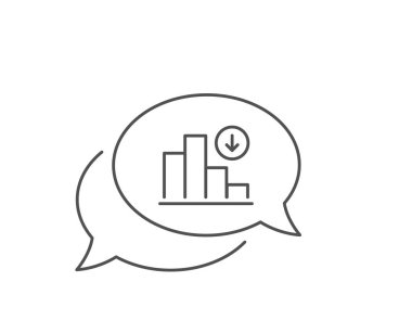 Azalan grafik satırı simgesi. Kriz şeması işareti. Vektör