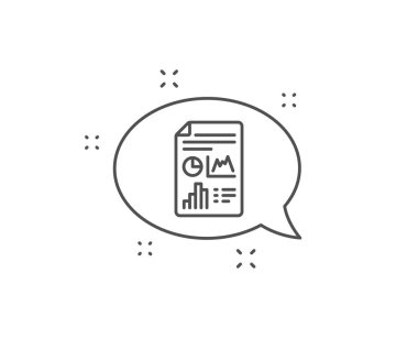 Rapor belge satırı simgesi. Sütun grafik işareti. Vektör