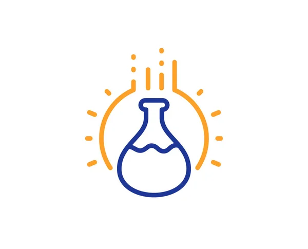 Chemie-Experiment Zeilensymbol. Laborkolben-Schild. Analyse. — Stockvektor