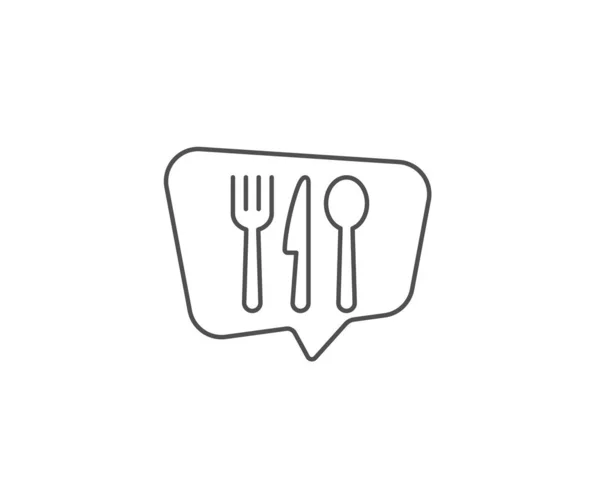 食物线图标。餐具标志叉子，刀，勺子向量 — 图库矢量图片