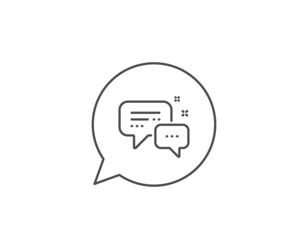 Pictogram werknemers Messenger-lijn. Toespraak bubble teken. Chat bericht. — Stockvector