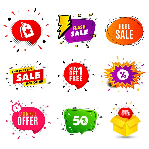 Huge Sale. Special offer price sign. Vector — Stock Vector