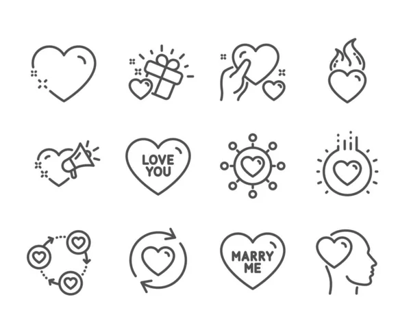 Sada ikon lásky, jako je Love you, Heart, Love message. Vektor — Stockový vektor