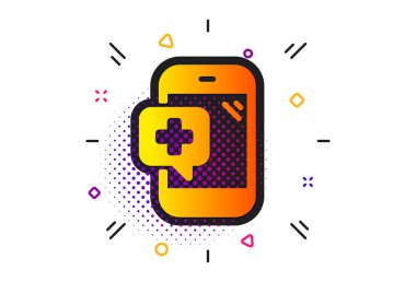 Tıp telefon simgesi. Mobil tıbbi yardım işareti. Vektör