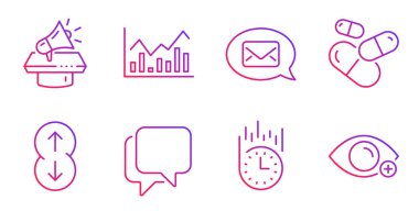 Infochart, Messenger ve Talk baloncuk simgeleri ayarlandı. Kapsül hapı, Fa.