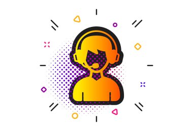 Danışman hizmet simgesi. Çağrı merkezi tabelası. Vektör