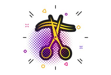 Makas saç işareti simgesi kesti. Kuaför sembolü. Vektör