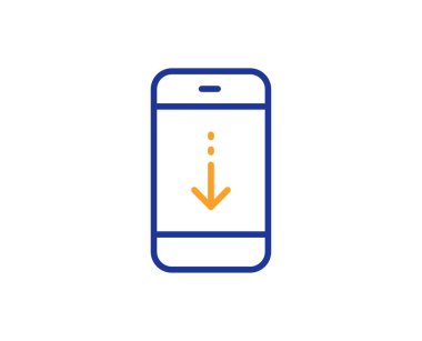 Telefon hattı simgesini aşağı kaydır. Kaydırma ekranı işareti. Sayfayı geçir. 