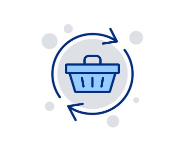 Alışveriş sepeti satır simgesini güncelleştirin. Online satın alma. Vektör