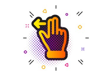 Dokunmatik ekran jest simgesi. Sol ok işaretini kaydırın. Geçiş hareketi. V