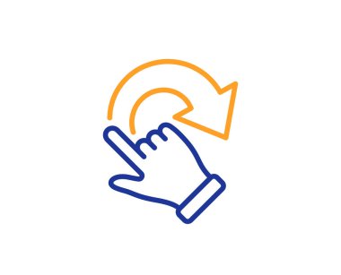 Döndürme hareket satırı simgesi. Slayt ok işareti. Eylemi kaydırın. Vektör