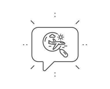 Uçak seyahat hattı simgesi. Seyahat uçuş tabelasını arayın. Vektör