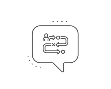 Yolculuk yolu çizgi simgesi. Proje işlem işareti. Vektör