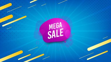 Mega satış rozeti. İndirim afiş şekli. Vektör