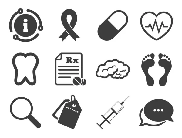 Iconos de medicina, salud médica y diagnóstico. Vector — Vector de stock