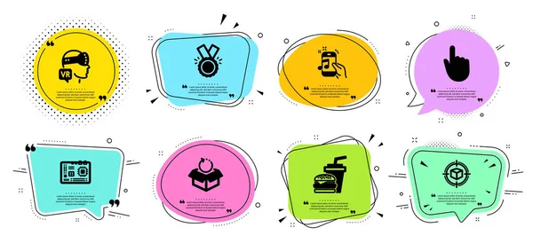 stock vector Honor, Parcel tracking and Hamburger icons set. Return package, 