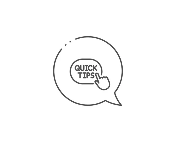 Consejos rápidos clic en el icono de línea. Signo de trucos útiles. Vector — Vector de stock