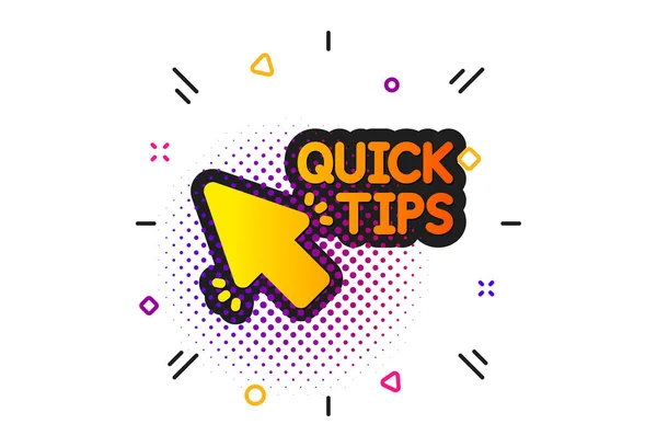 Snelle tips klik op het pictogram. Handige trucs ondertekenen. Vector — Stockvector