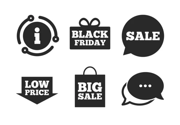 Sale speech bubble icon. Black friday symbol. Vector — Stock Vector