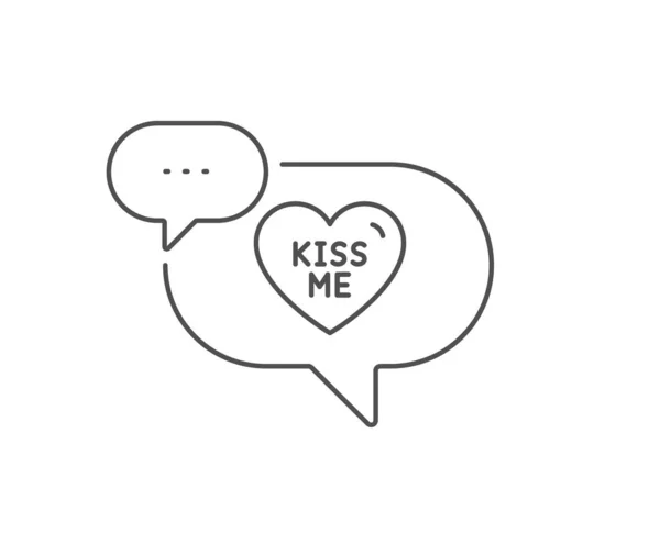 Kiss me lijn icoon. Zoet hart teken. Valentine dag liefde. Vector — Stockvector