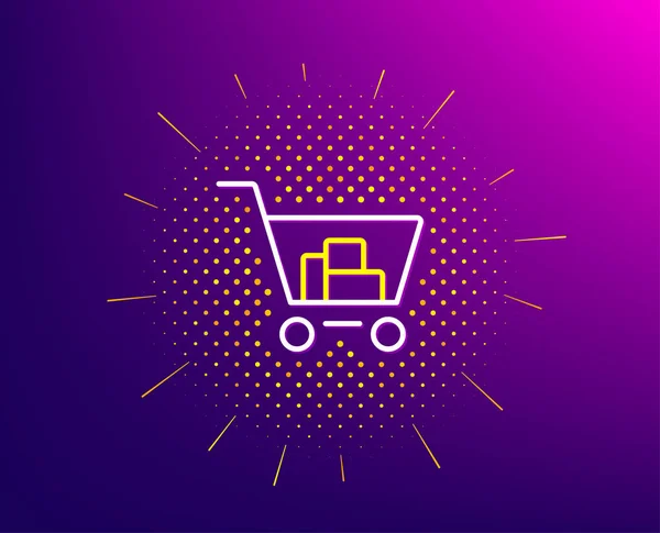 Icono de línea de carrito de compras. Signo de compra en línea. Vector — Archivo Imágenes Vectoriales